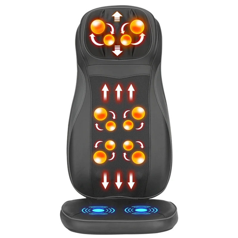 
Shiatsu & Kneading Neck & Back Massager with Heat Rolling Vibration Massage Chair pad 