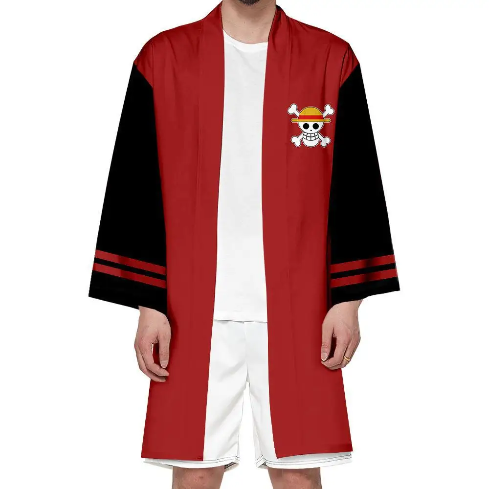 10 Styles Luffy Wano Country Cos Japanese Cartoon Long Haori Shirts Kimono Cloak Comic Prop T Shirt Costumes Anime Clothing