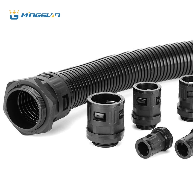 Pipe Fittings, Nylon Plastic Flexible Conduit Fitting, Corrugated Conduit Connector, Straight Connector, AD13.0