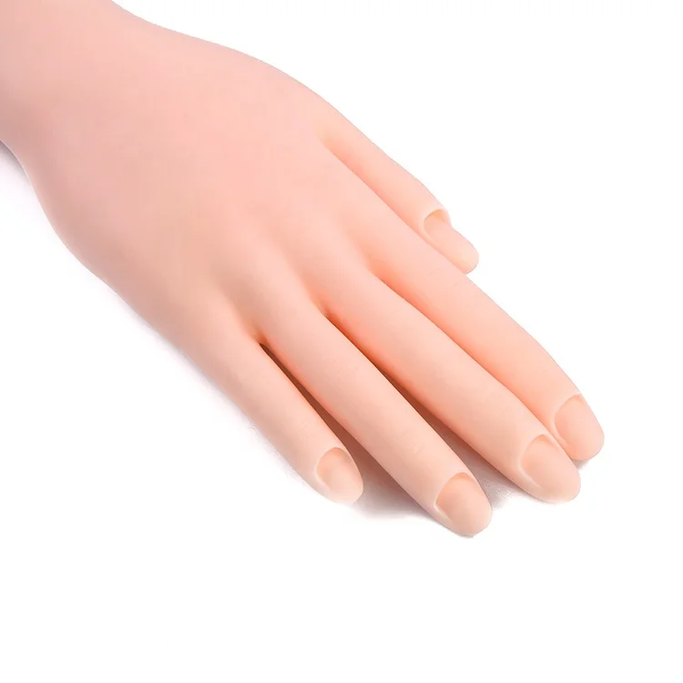 Soft Professional False Right Practice Hand Nail Art Trainer Training Hand Tool with Flexible Arm and Desk Clamp