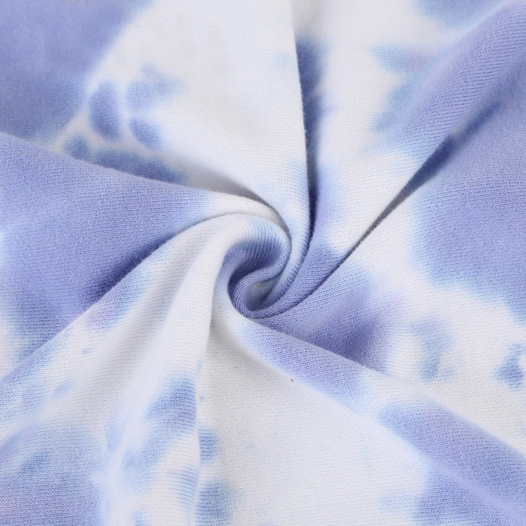 Custom fashion colorful knit breathable shrink-resistant smooth 100 cotton french terry tie dye fabric for garment