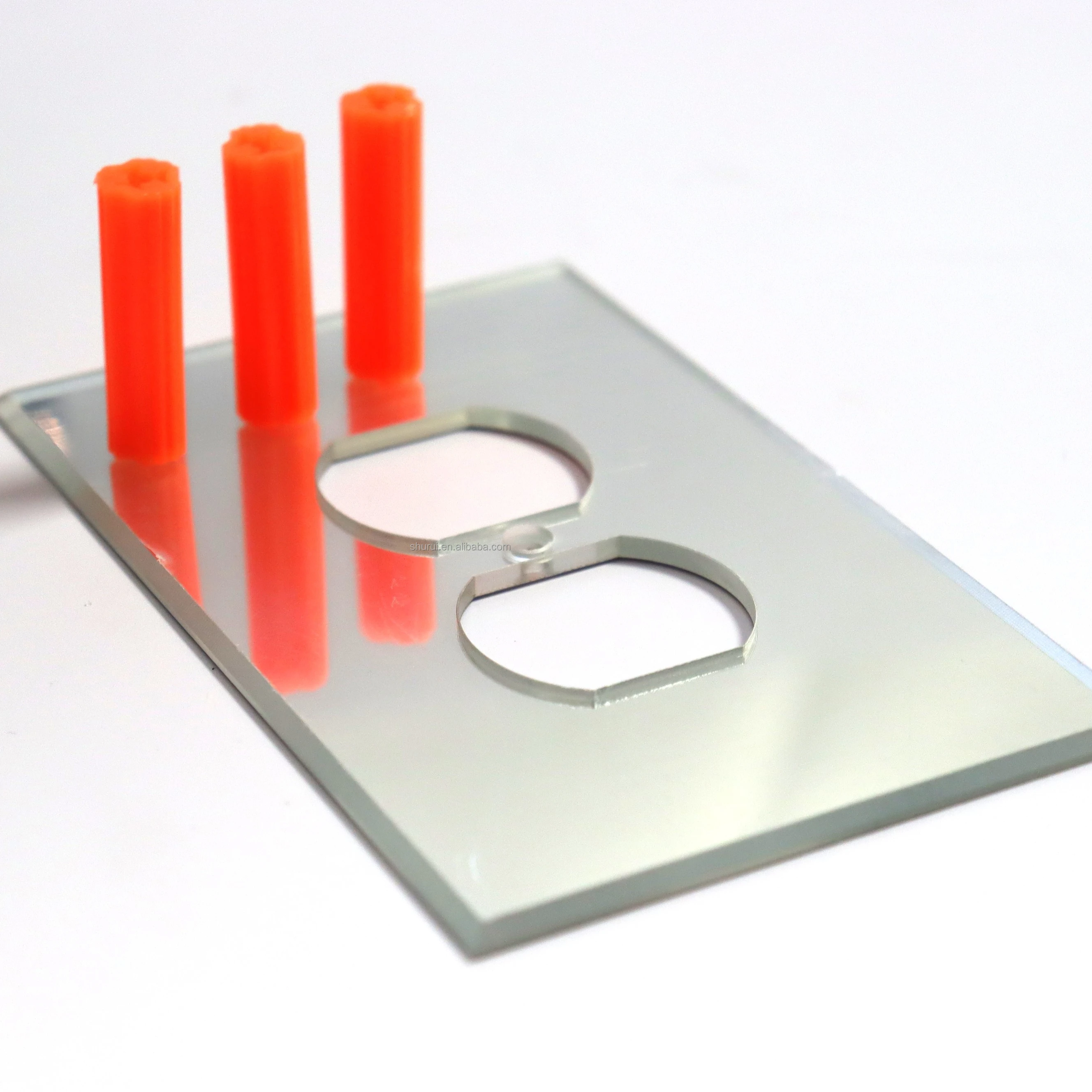 FHC Clear Single Duplex Plug Acrylic Mirror Plates