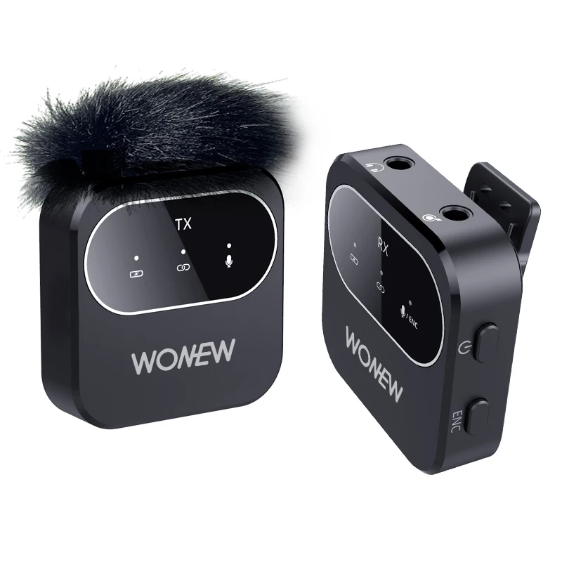 Professional Recording Cordless Mini Studio Condenser Podcast Conference Computer Camera Lapel Wireless Lavalier Mic Microphones
