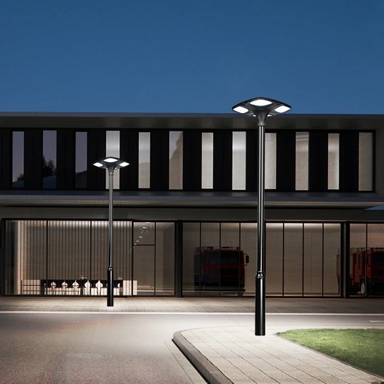 
concrete pole night work solar powered cell street lamp garden 