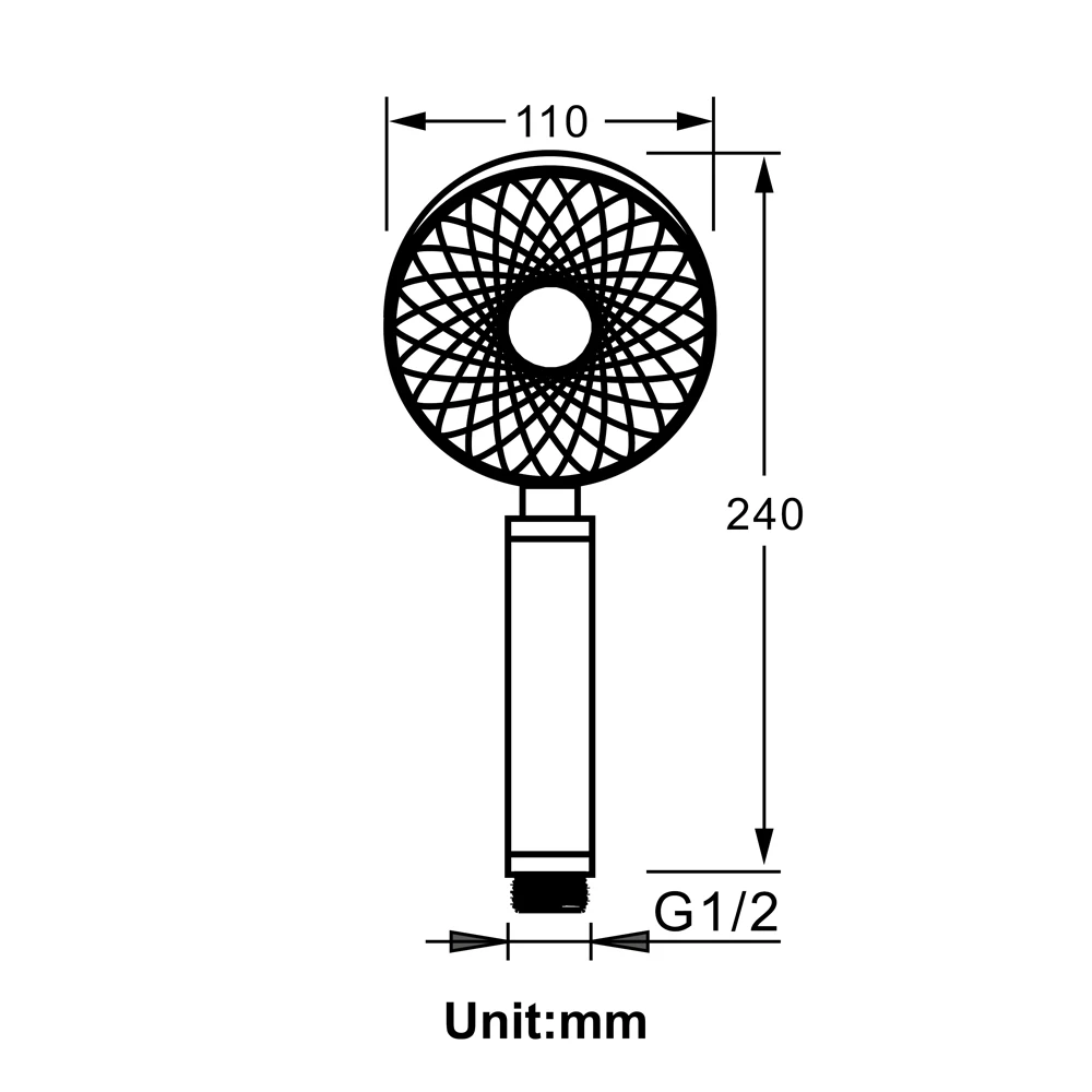HIDEEP Bathroom Shower Accessories Black Round ABS Three Function Rain Hand Shower