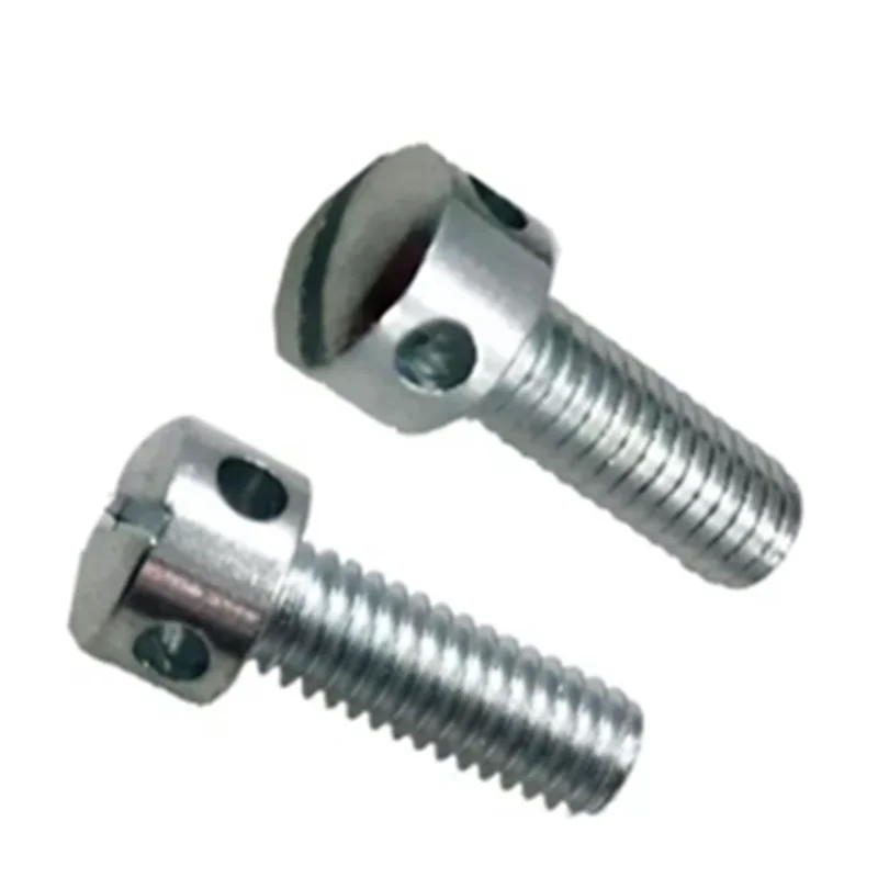 DIN404 Custom Slotted round head screw with holes in the head M4 Slotted Capstan Screws