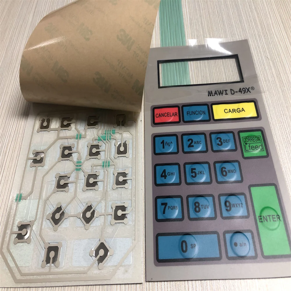 Manufacturer tactile keyboard embossing button membrane switch keypad with metal dome