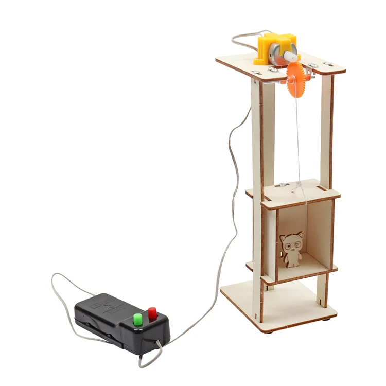Hot Sale DIY Assemble Electric Elevator Lift Toys Kids Science Experiment Material Kits Gift Educational Toys for Kids