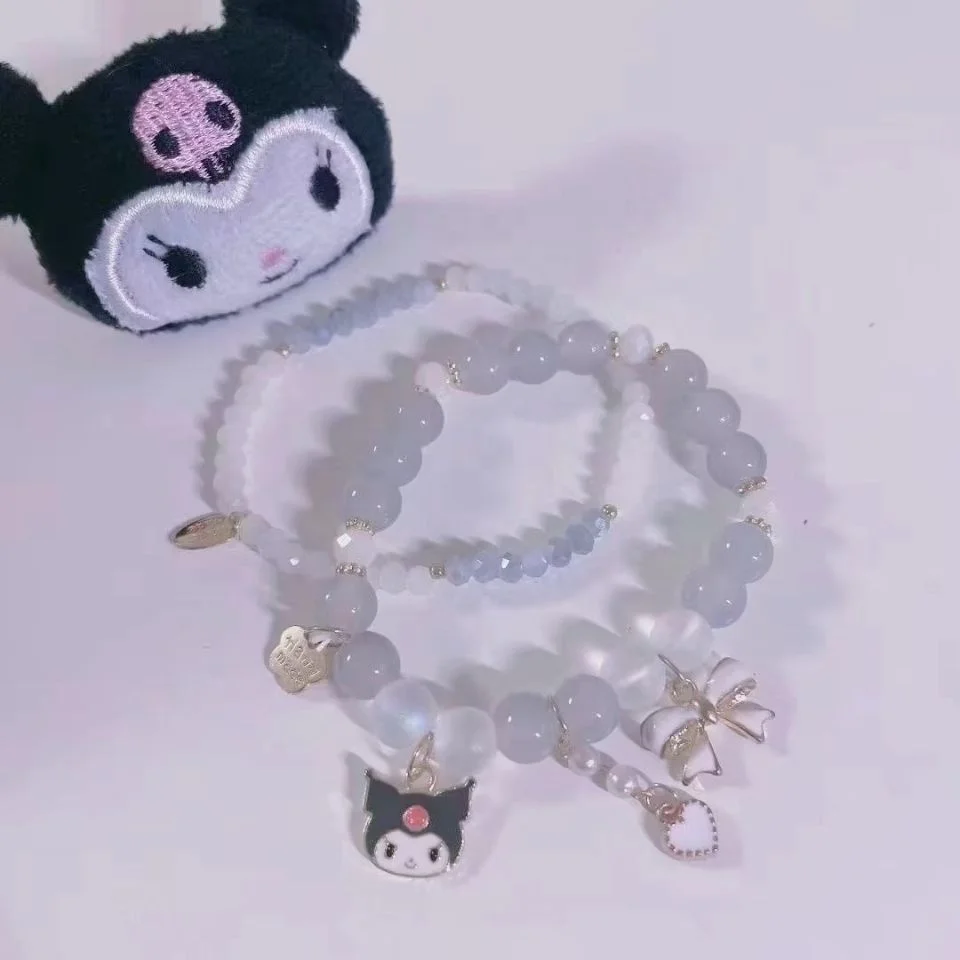 2022 GT Lucky Cute Dog Cat Heart Charms JK Beautiful Student Princess Crystal Stone Bead Bracelet Set Bracelet Girls