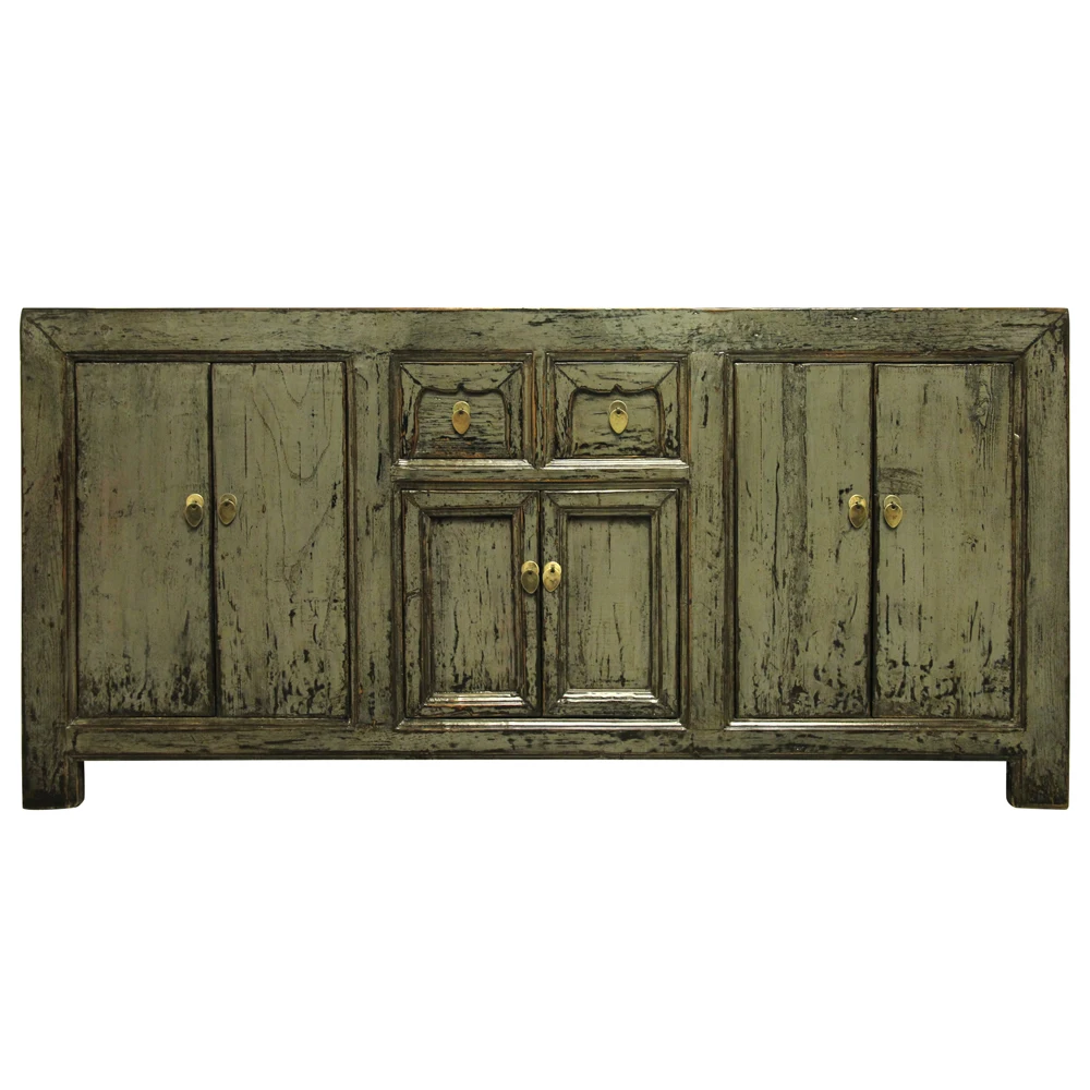 
chinese antique handmade rustic distressed Shabby furniture Solid wood color furniture Living room cabinet East Art sideboard 