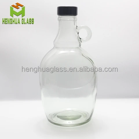 Empty 1L red wine glass bottle clear 1000ml  Moscato liquor olive oil liquid container  bottle with handle and screw cap