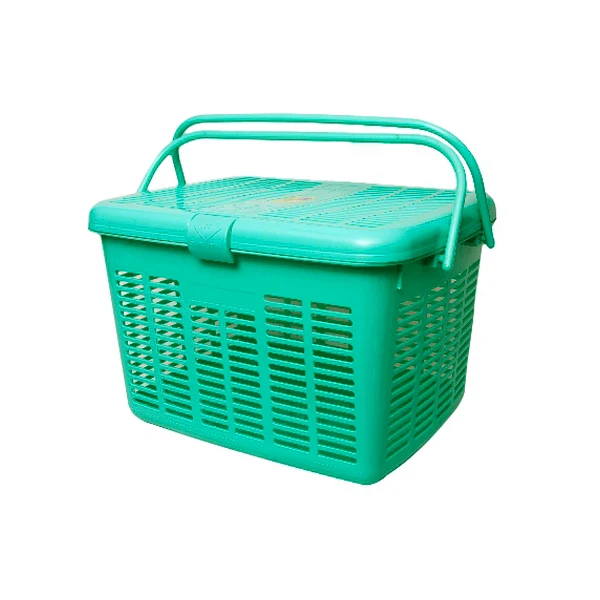 wholesale supermarket plastic shopping basket with lid pet basket with lid