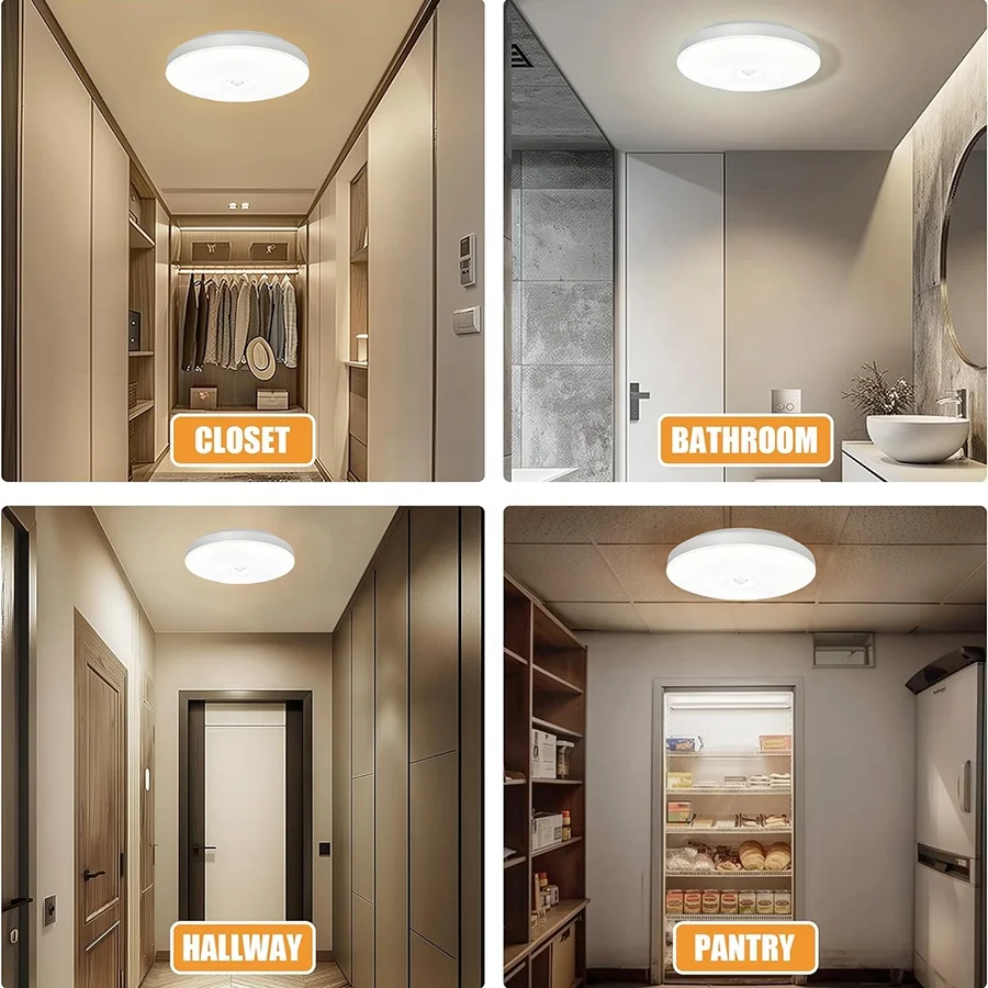 round square bunnings indoor exterior ceiling mount one wireless radar motion activated sensor overhead porch ceiling light