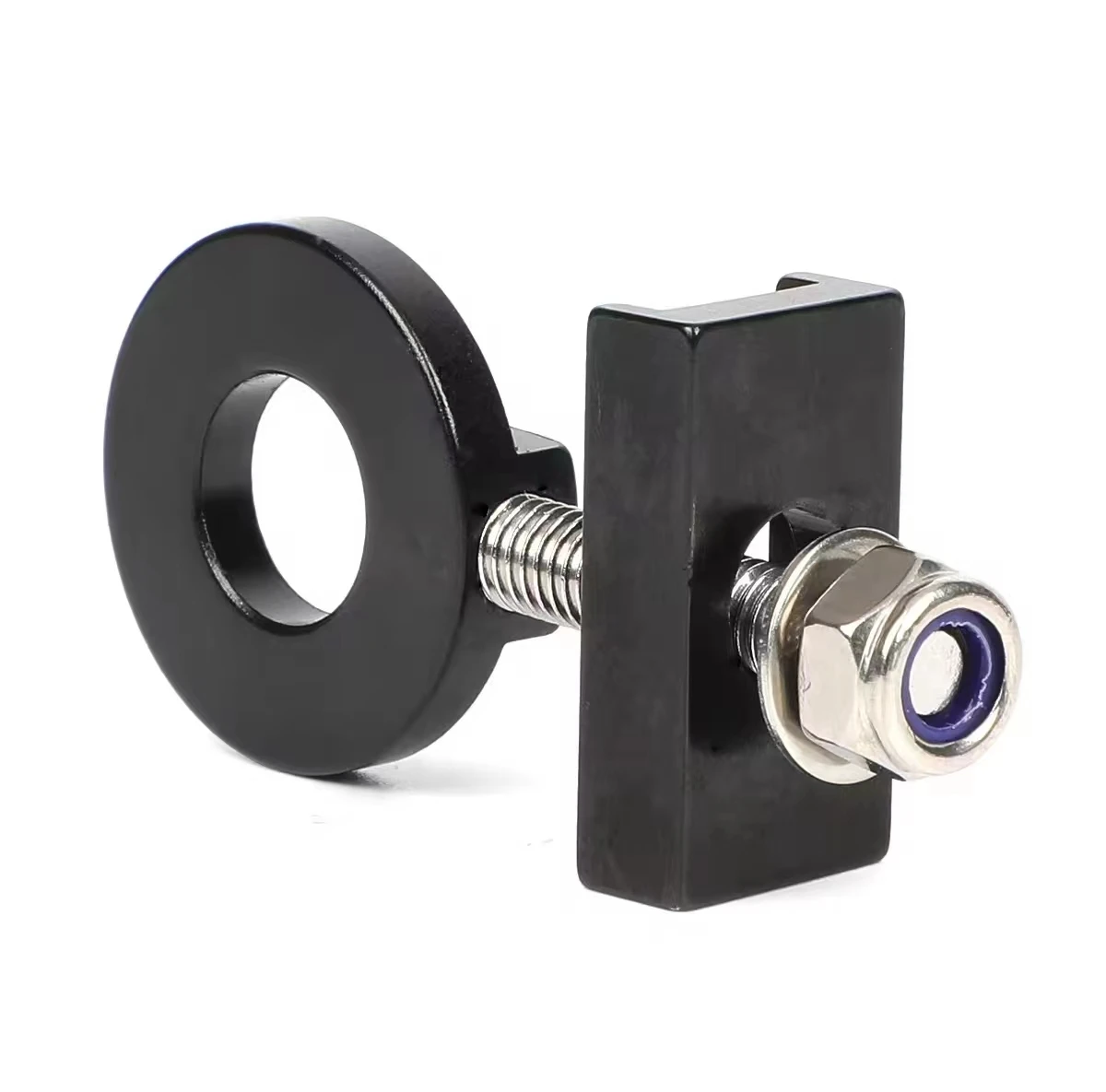 cheap Bike Chain Tensioners Adjuster Bicycle Tensioner Fastener Aluminum Alloy Single Speed Adjuster Black