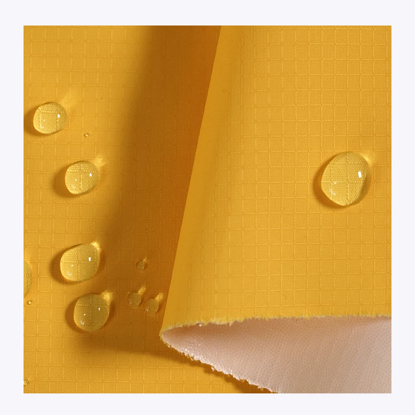 Polyester laminated milky TPU men checked fabric waterproof tpu fabric for life vest and rain coat