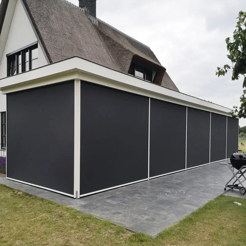 2-20% Discount Remote Control Aluminum Pergola Window Facade Blinds Patio Screens Retractable Motorized