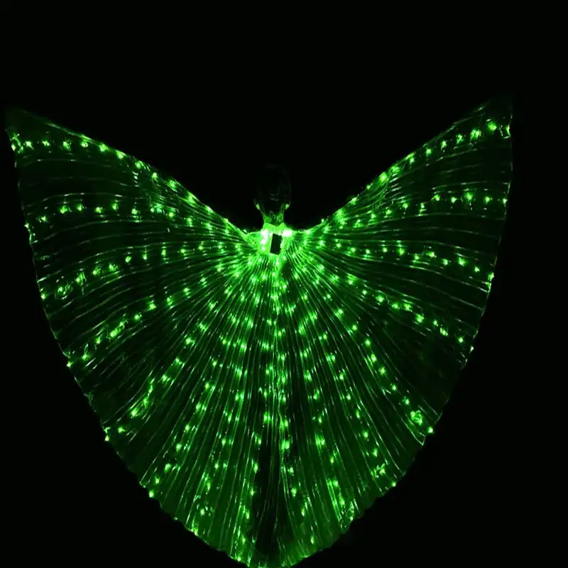 Glow Angel Dance Wings LED Lights Dance Isis Wings Belly Glow Angel Dance Wings with Flexible Rods for Adults and Child