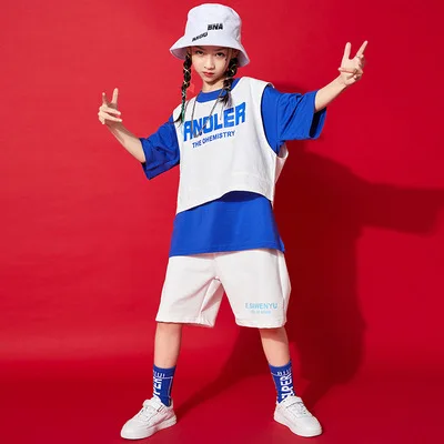 Children clothing 3PCS Kid Hip Hop Clothing Streetwear Summer Shorts Girls Boy Dance teenage girls clothes