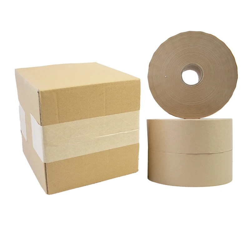 China Manufacturer Reinforced Sealing White Wet Water Activated Gummed Paper Kraft Brown Custom Customize Activate Tape