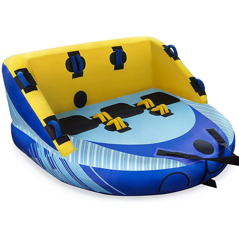 HIFUN Customized Inflatable Towable Tubes For Boat 3 Person Inflatable Beach Waterski Towable Tube
