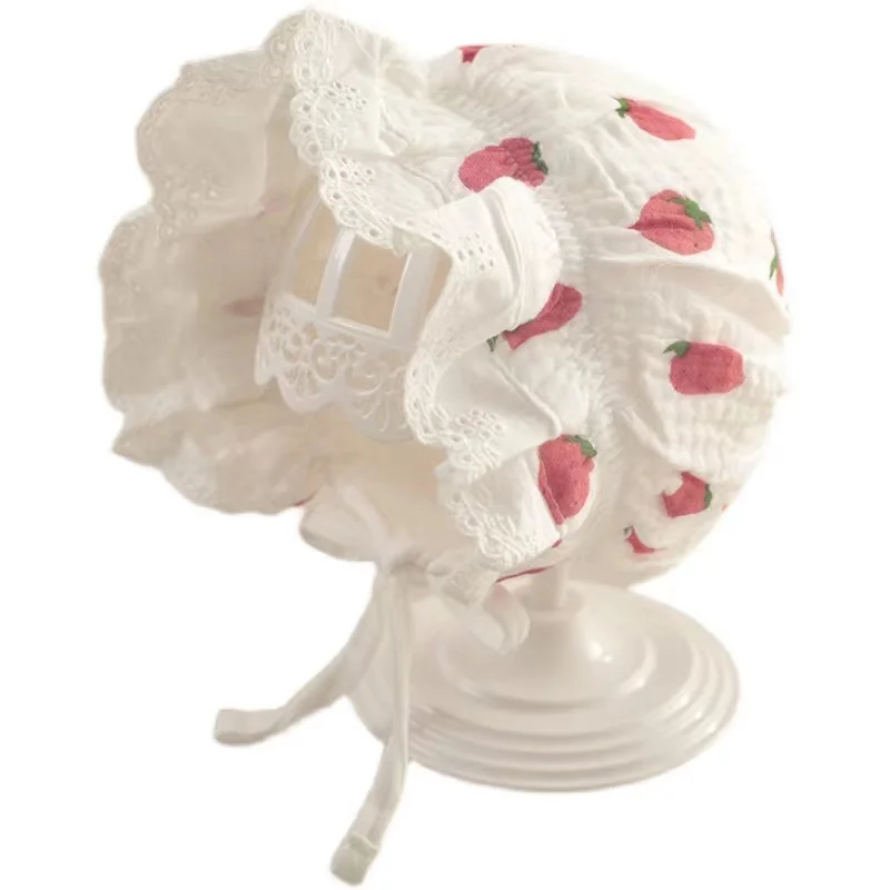 Beautiful Baby Girl Hat Lace Court Hat Bonnet Infant Summer Female Baby Sun Hat Adjustable for Holidays Outing