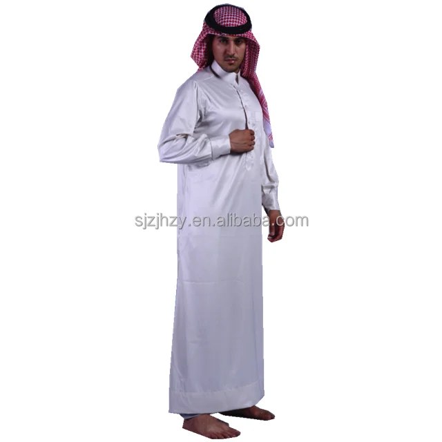 Islamic Clothing Arab Thobe for Men Muslim Dress Abaya Jalabiya Boubou Kaftan Kurta Jubba Men Robe Qmais