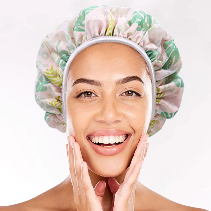 2 in 1 hair drying towel wrap shower bath cap combo