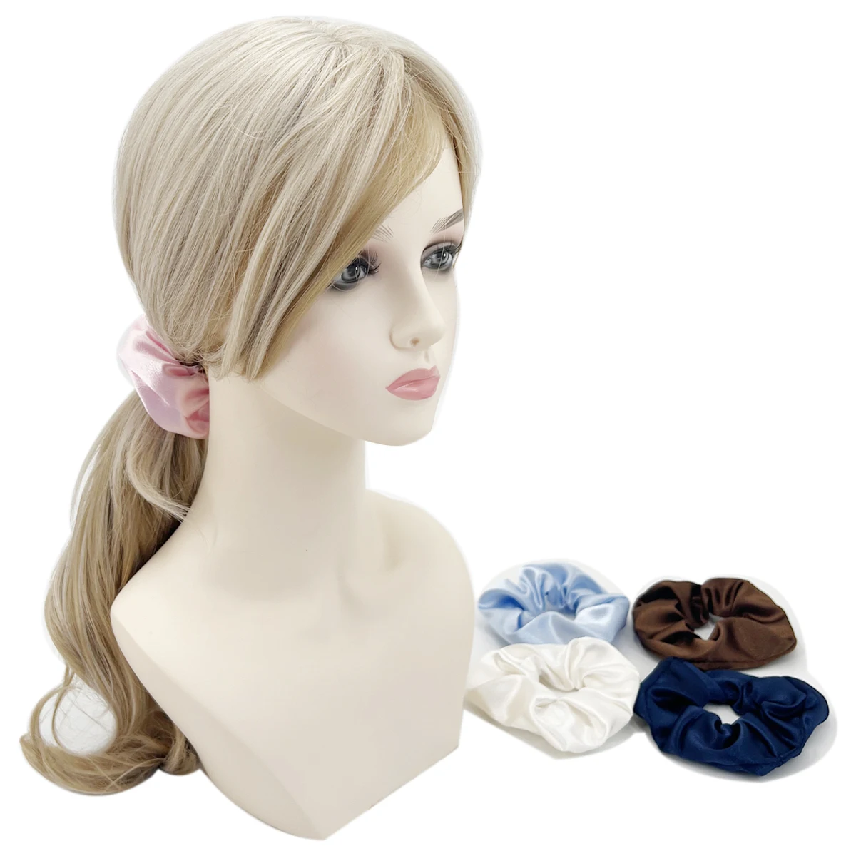 2022 wholesale female high quality satin hair ties scrunchies hair ring