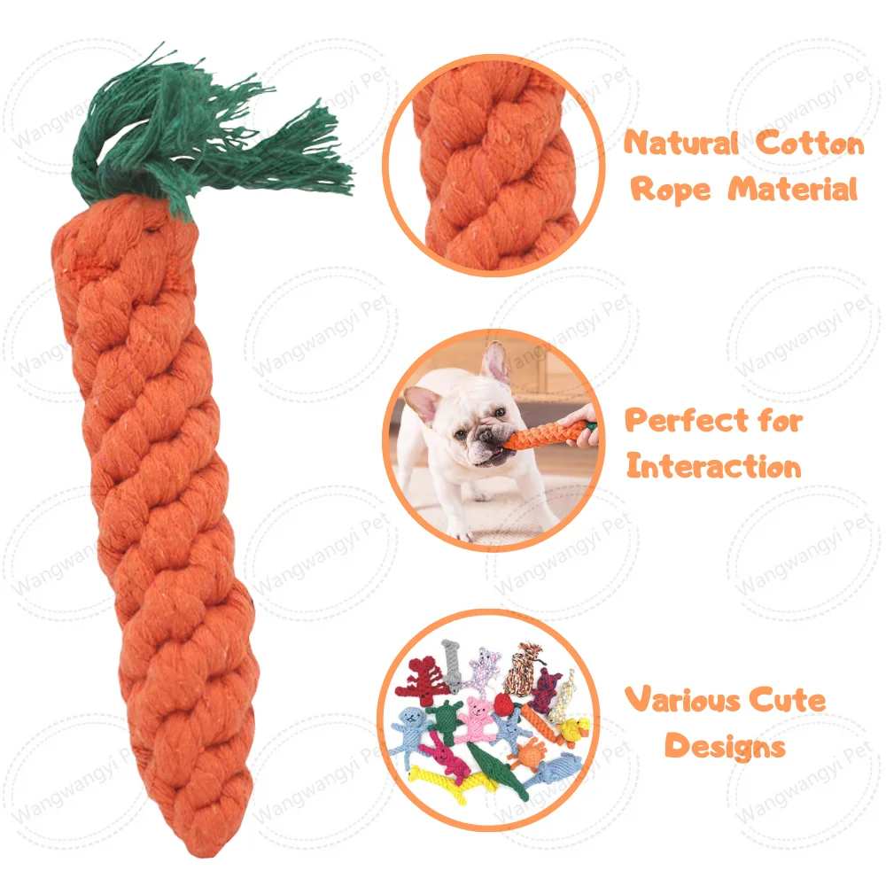 Wholesale Braided Dog Rope Toy Animal Natural Cotton Rope Dog Chew Toys