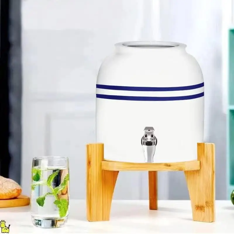 Drink Dispenser,Water Dispenser And Beverage Dispenser Stand. Fit Max 12.2 Inch Diameter Loads Up to 5 Gallons - Natural Bamboo