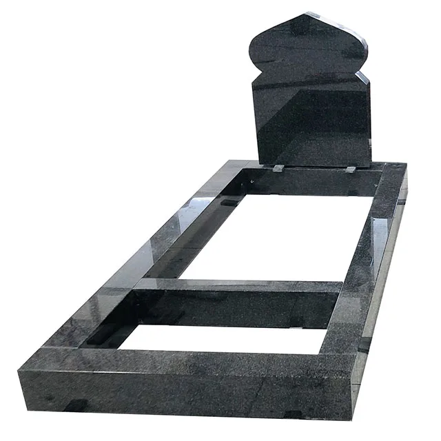 Factory Made Headstone Black Color Tombstone Africa Impala Granite Ledger Monument for Sale