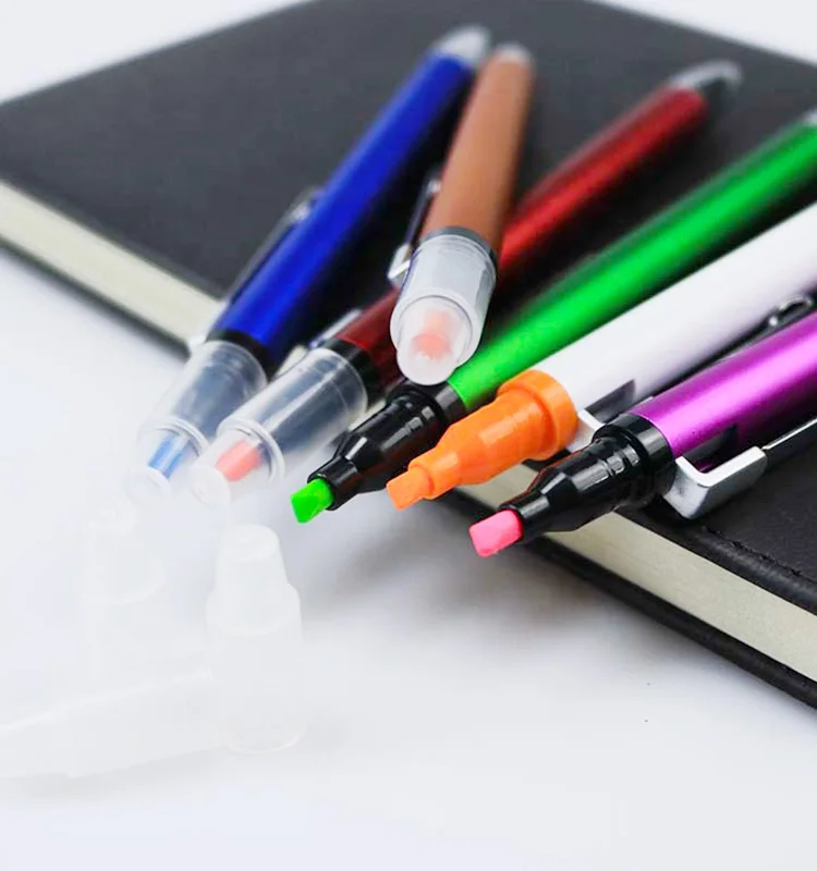 Multifunction multicolor pen 6 color  ballpoint pen promotional marker highlighter pen