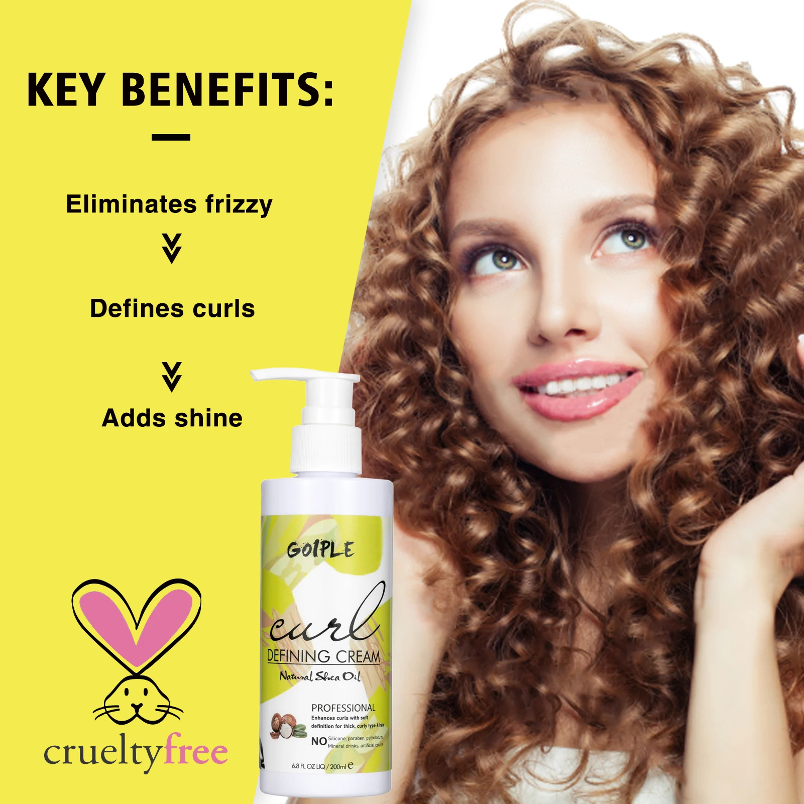 Private Label Hair Conditioner Moisturizer for Curly Frizzy Wave Hair Styling Mousse Frizz-Free Boost Curl Defining Cream