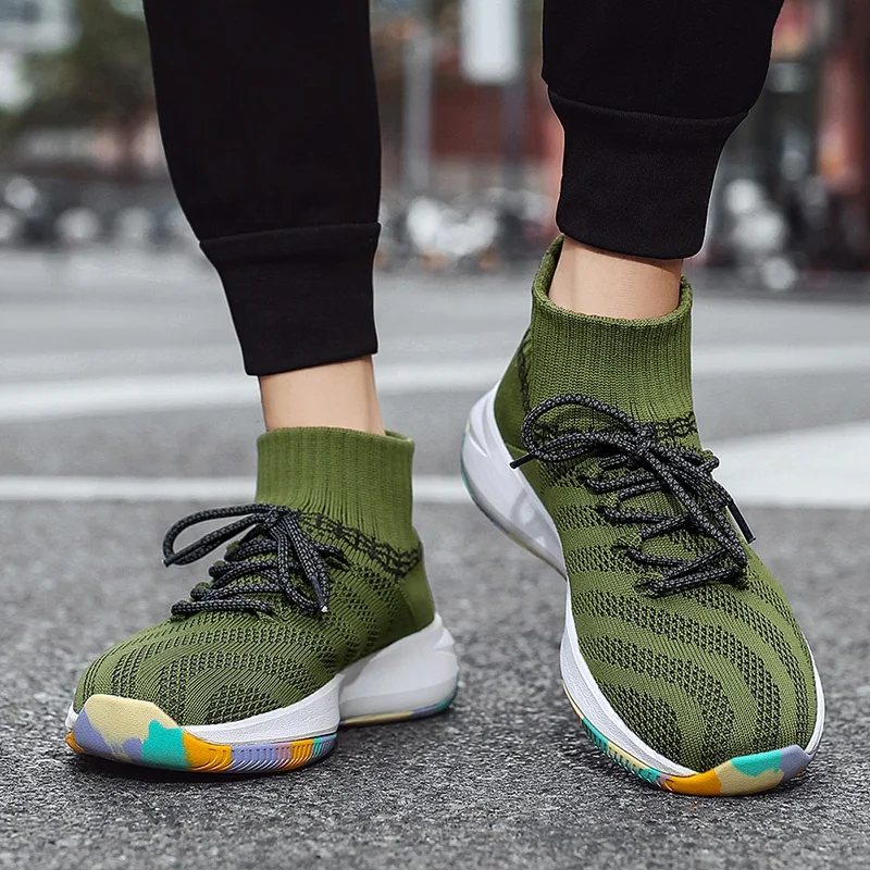 Wholesale Big Size Custom Flat Lightweight Men Shoes Zapatos Deportivos Flying Woven Walking Style Designer Shoes Sneakers