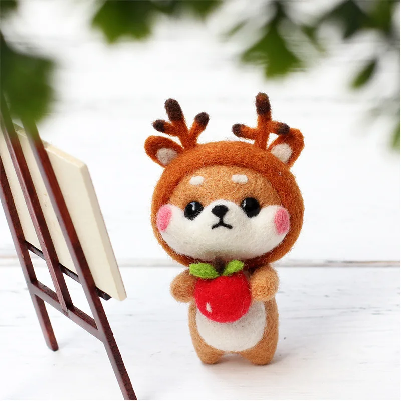 Custom Doll Wool Felt Craft DIY Non Finished Poked Set Handcraft felting wool kits