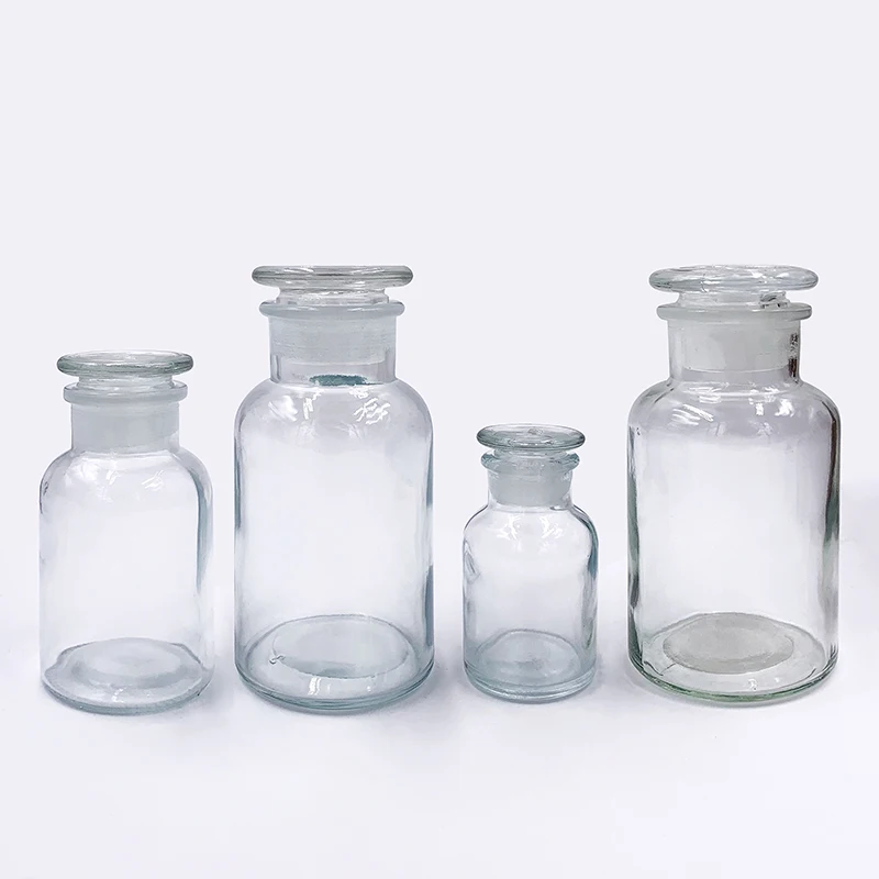 Amber Brown 50ml 125ml 250ml 500ml Apothecary Medical Bottle Lab Chemical Wide Mouth Glass Reagent Bottle