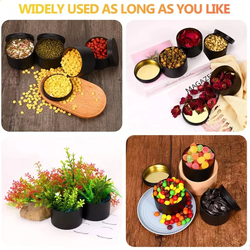 Wholesale Luxury Soy Wax Tin Cans for Candles Scented Candle Tins With Lid 8oz 2oz 4Oz 16Oz Seamless Metal Candle tins