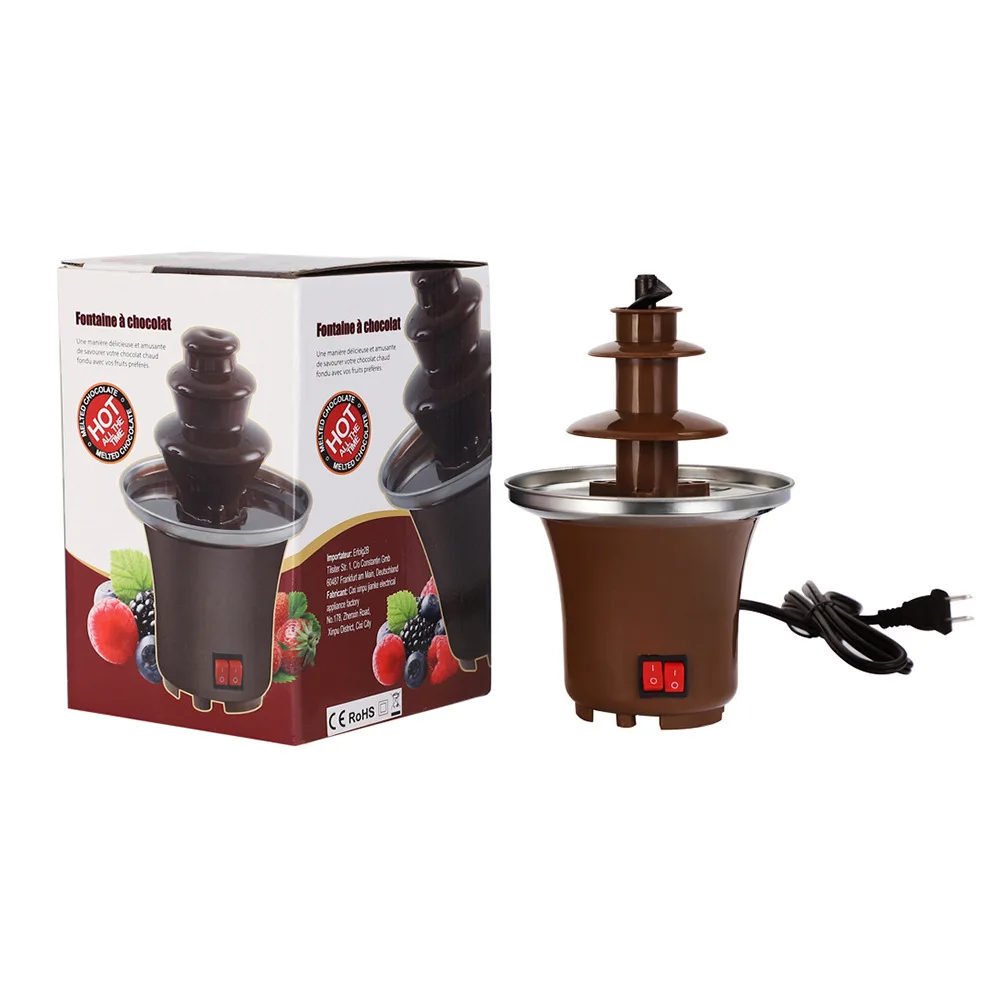 Electric Detachable Chocolate Fountain Machine Low Price 3 Layers Tier Mini Custom Household Hot Chocolate Fondue Fountain