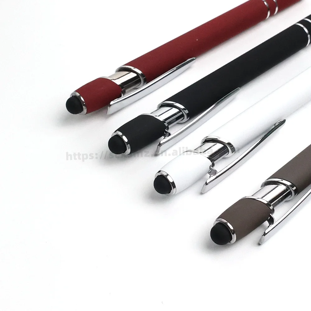 Wholesale Rubber Metal Touch Screen Stylus Pen Promotional Ball Pen With Custom Logo Pen