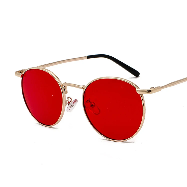 Popular European UV400 Vintage Metal Material Small Round Frame Eyewear Men Women Sunglasses