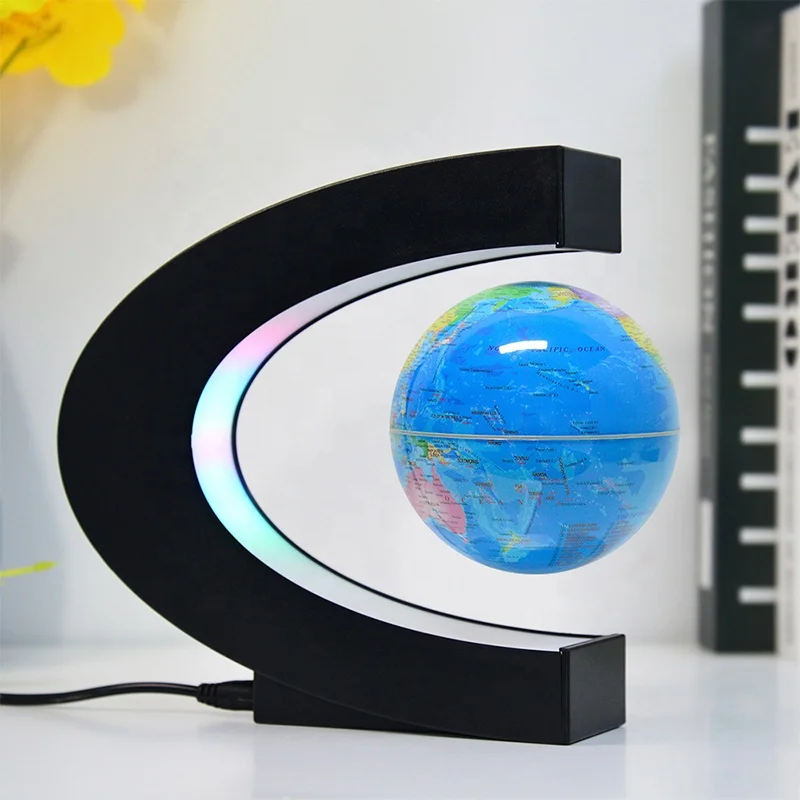 Floating Magnetic Rotating Rotation Led World Map Globe Levitation Illuminated Terrestrial Globe Flottant Led