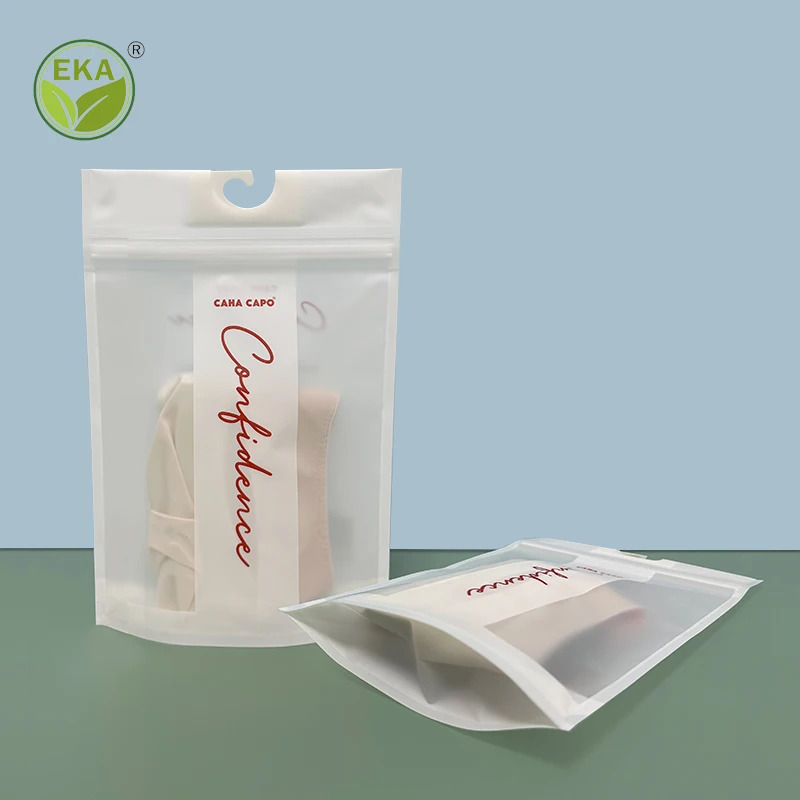 Custom Zip Lock Bag Clothing Sock Packaging Bags Boxer Packaging Zipper Bags For Packing Clothes With Hanger