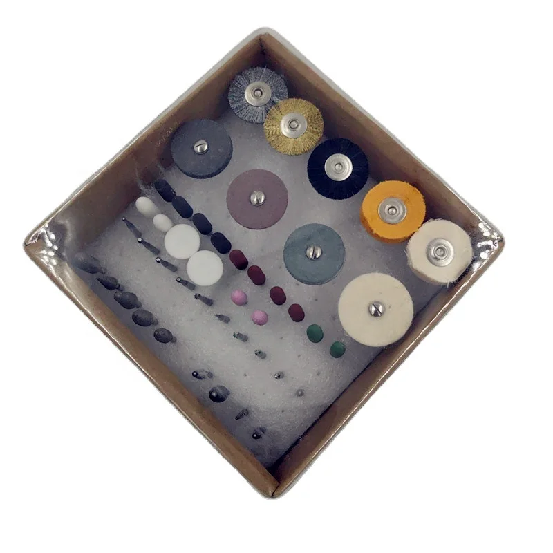 Dental Lab Polishing Diamond Burs Kit Dental Curing Composite Resin Flexible Sanding And Polishing Porcelain Tray Set