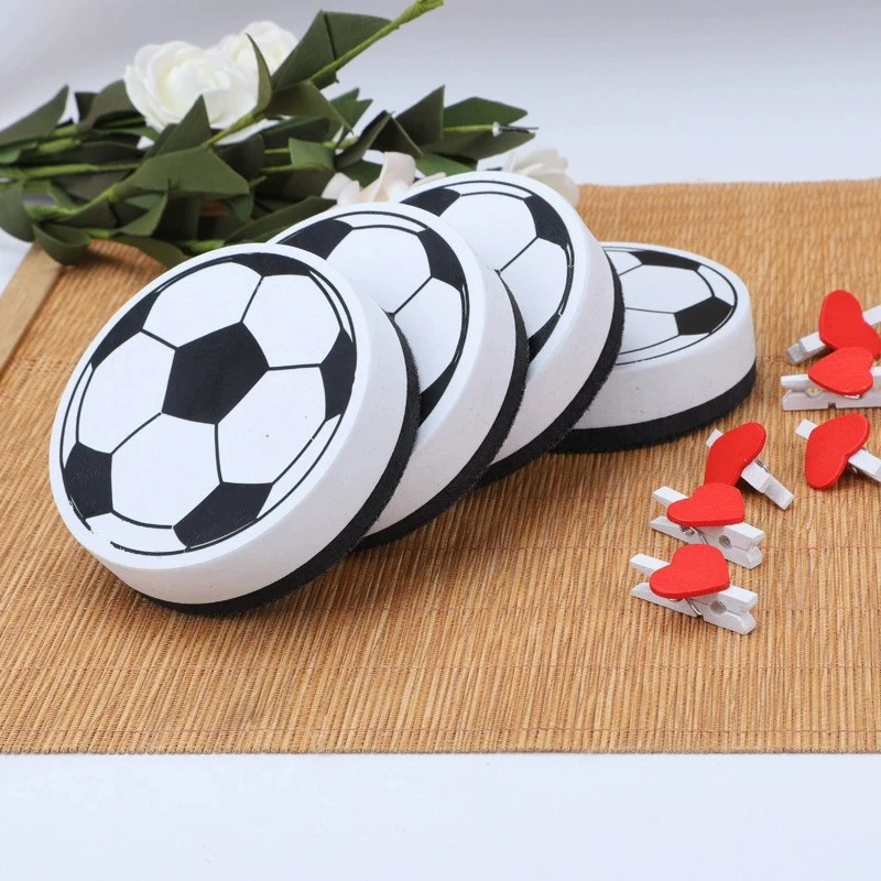 School stationary mini football whiteboard eraser magnetic felt whiteboard eraser EVA whiteboard eraser OEM customized