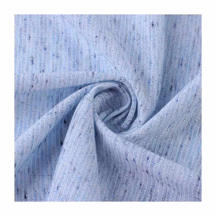 Elastic Lycra Fabric 53%Polyester 33%Rayon 8%Cotton 6%Spandex Breathable Polyester Lycra Weft Knitting Mesh Fabric for Gym Wear