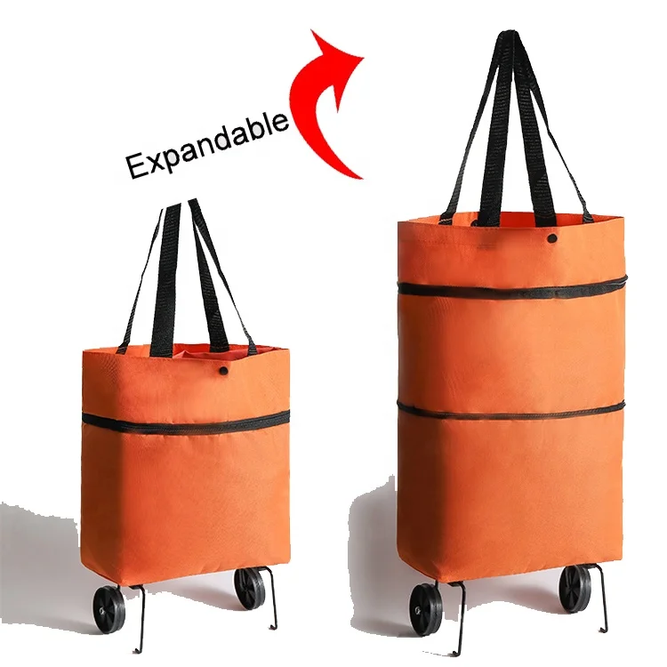 Lightweight Carts Reusable Grocery Foldable Collapsible Shopping Trolley  Supermarket Cart Bags Folding Shopping Bag with Wheels