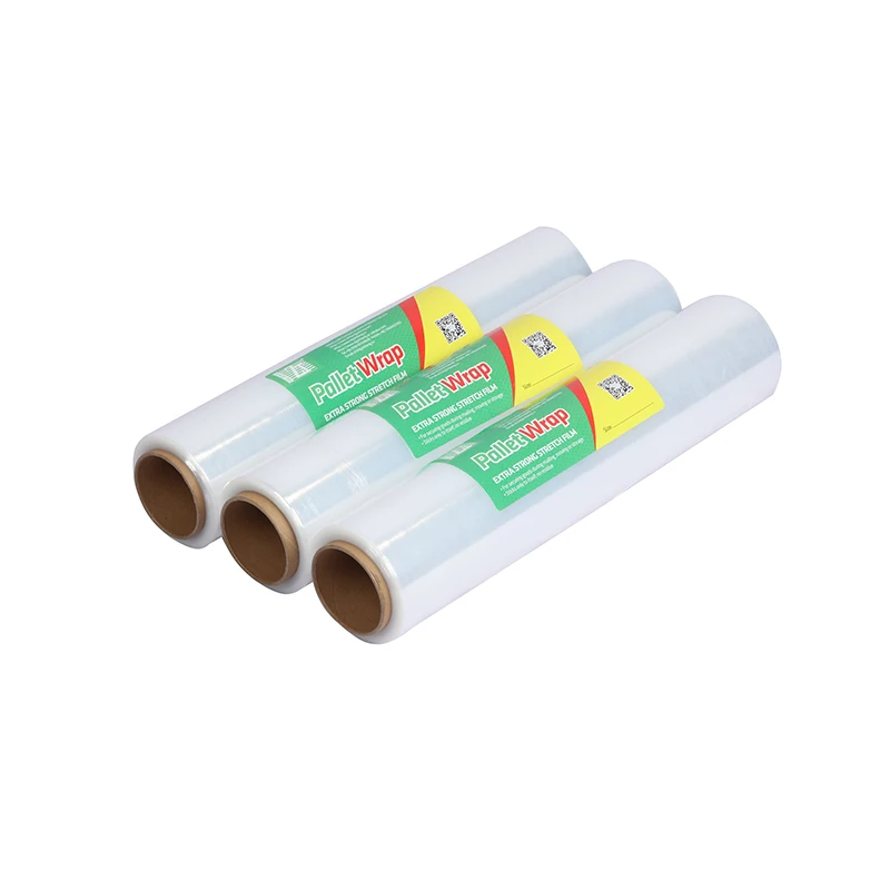 store Transparent 5 inch 80 gauge industrial shrink film shrink mini wrap r pallet wrap stretch film plastic wrap with dispense
