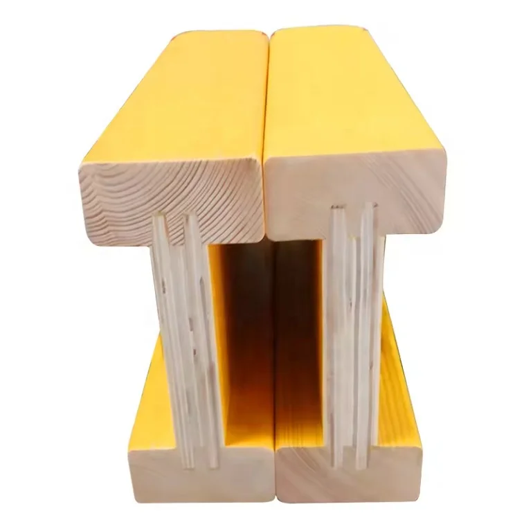 Building Bridge 80*40*200mm Yellow Lvl Shuttering Concrete Timber Beams Formwork