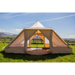 5M outdoor waterproof beige camping cotton canvas touareg bell tent