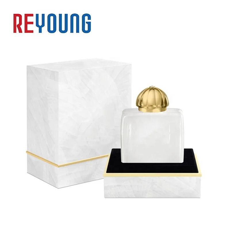 REYOUNG Роскошная индивидуальная печать белая текстура Горячая фольга бумага картон макияж косметика упаковка парфюм подарочная коробка